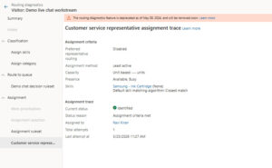 Agent assignment configuration in D365 live chat