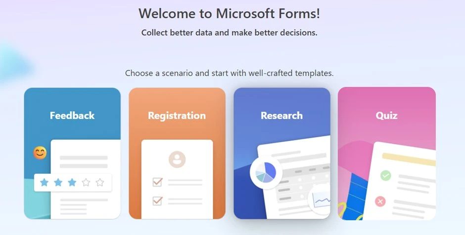Microsoft Forms course evaluation survey editor