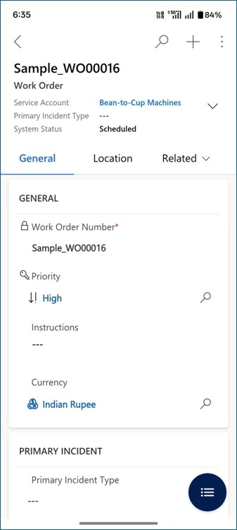 Dynamics 365 Field Service mobile app for technicians