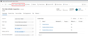 Custom Generate Work Order command button on the Quote form