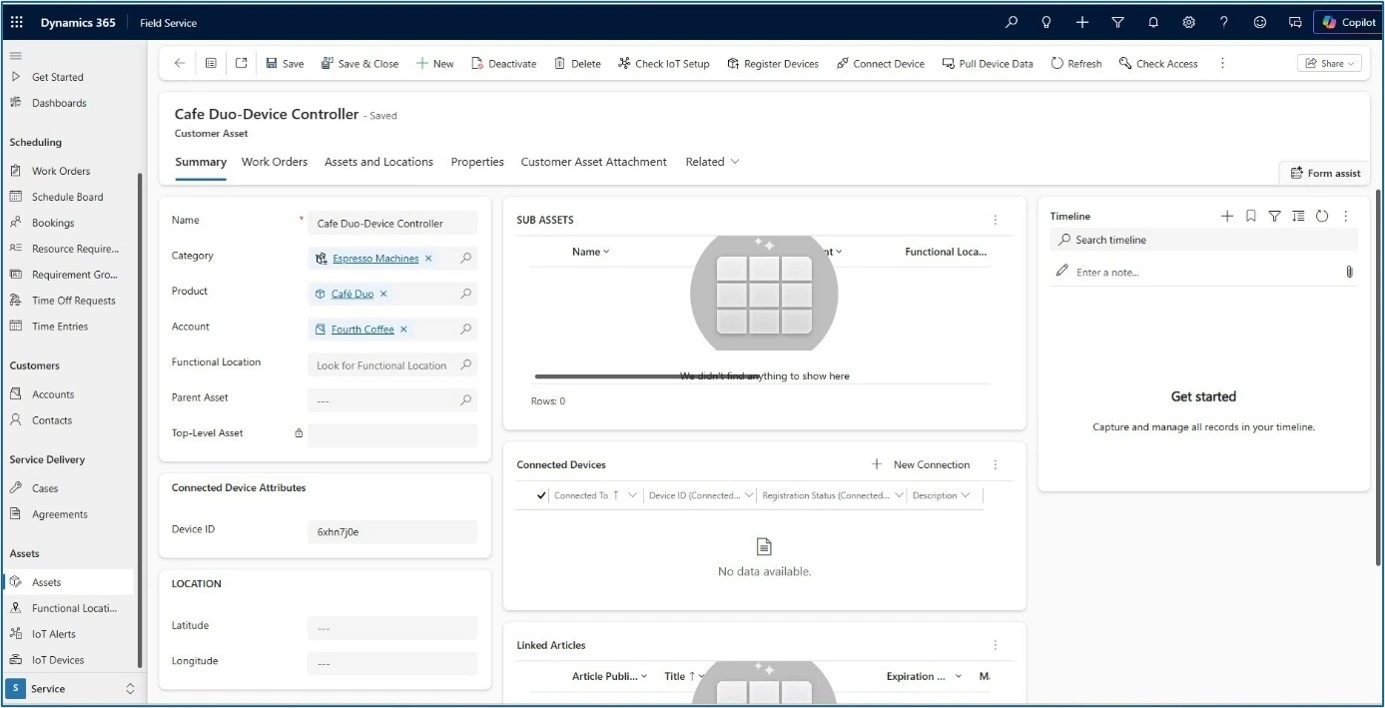 Customer Asset Associated with an Account