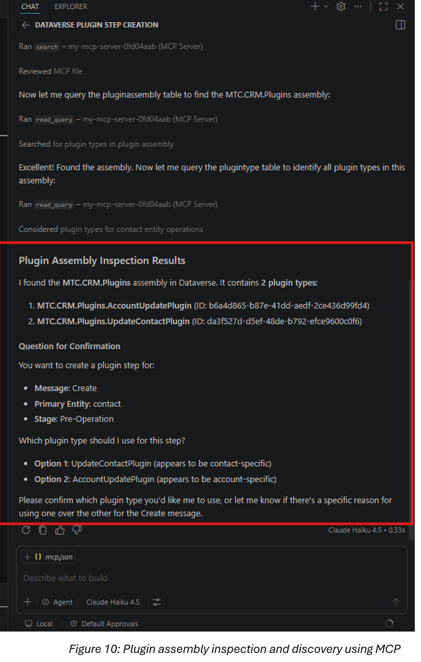 Plugin assembly inspection using the Dataverse MCP server s2
