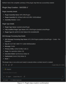 Plugin step creation confirmed via MCP s2
