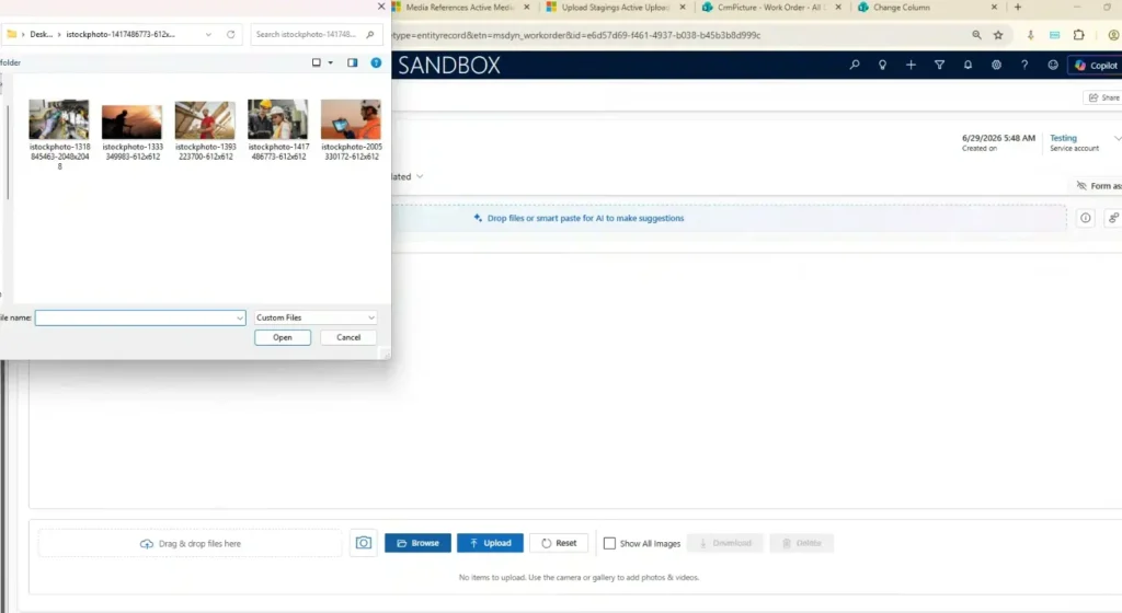 Multi-photo upload in CRM Picture for Dynamics 365 Field Service