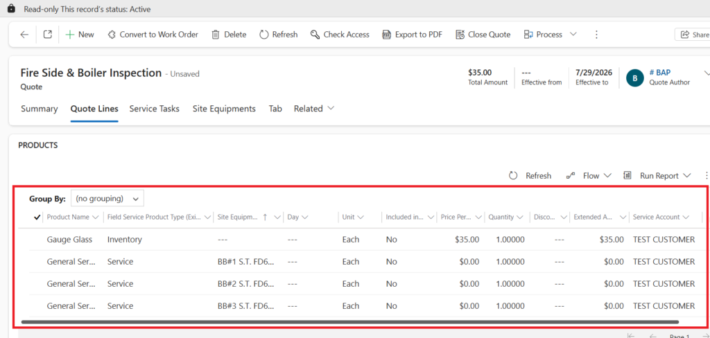 Quote lines driven by Incident Products and Incident Services in Dynamics 365