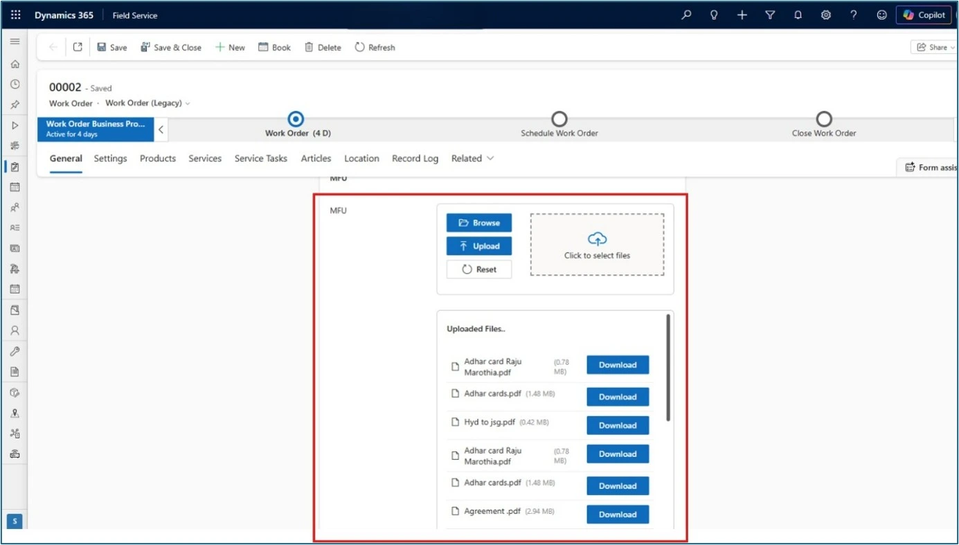 Multifile Uploader for Dynamics 365 Field Service