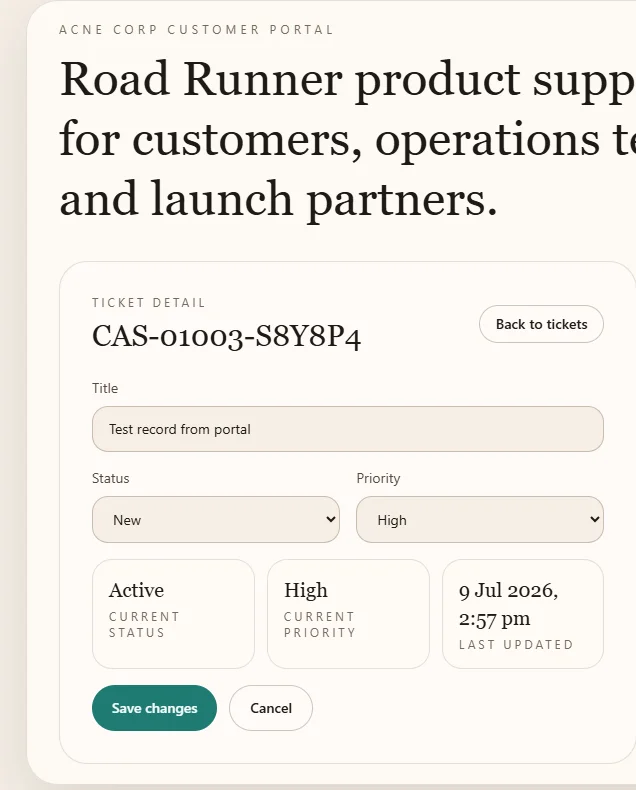 Creating and viewing a support case in the B2B customer portal
