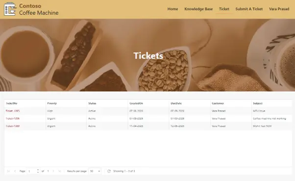 Customer checking updates on existing tickets in LiteDesk