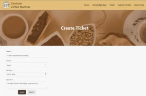 Customer raising a support ticket through the LiteDesk portal