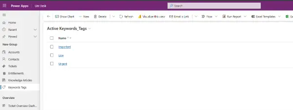 Keyword tags on knowledge articles in LiteDesk