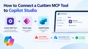 Custom MCP tool connected to Copilot Studio with AADSTS50011 redirect URI fix